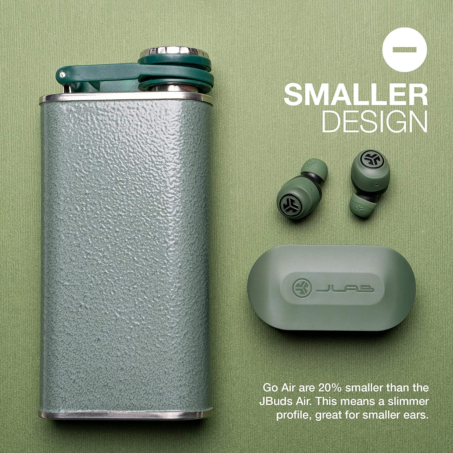 Go Air True Wireless Bluetooth Earbuds + Charging Case | Green | Dual Connect | IP44 Sweat Resistance | Bluetooth 5.0 Connection | 3 EQ Sound Settings: Signature, Balanced, Bass Boost